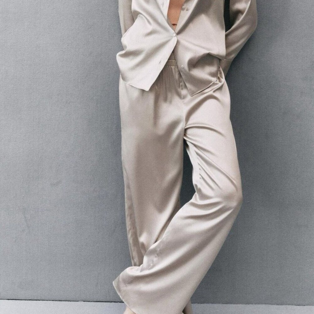 LIKE NEW Zara 100% Silk Pajama Set